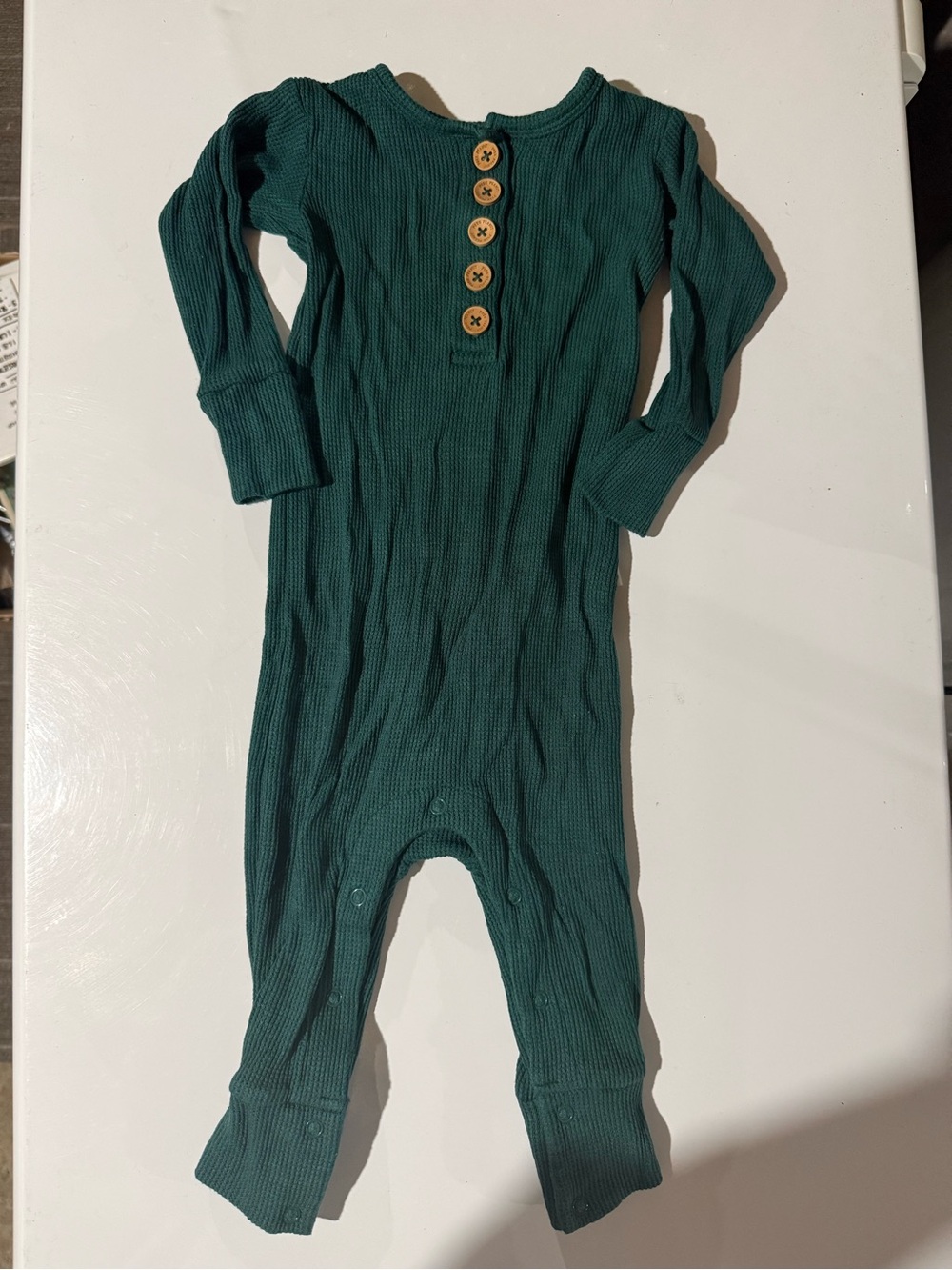 Posh Peanut Emerald Green Waffle One-Piece